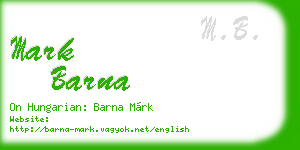 mark barna business card