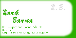 mark barna business card